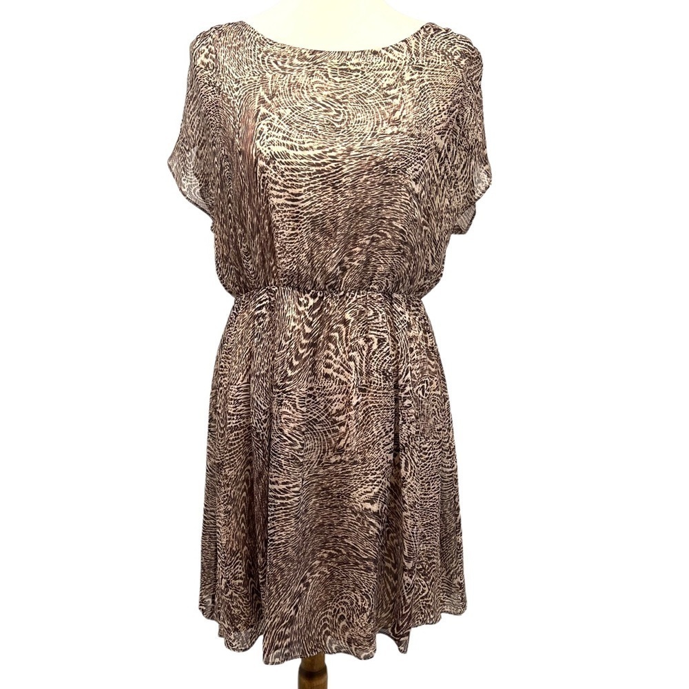 Alice + Olivia Kemper Silk Animal Print Open Strappy Back Mini Dress Women Large - Picture 5 of 14